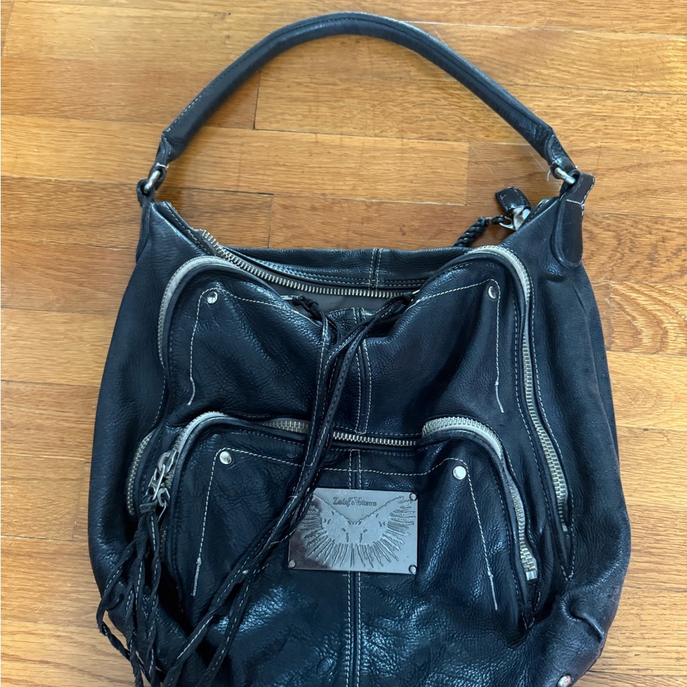 Black Leather Shoulder Bag